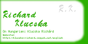 richard klucska business card