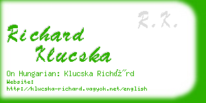 richard klucska business card